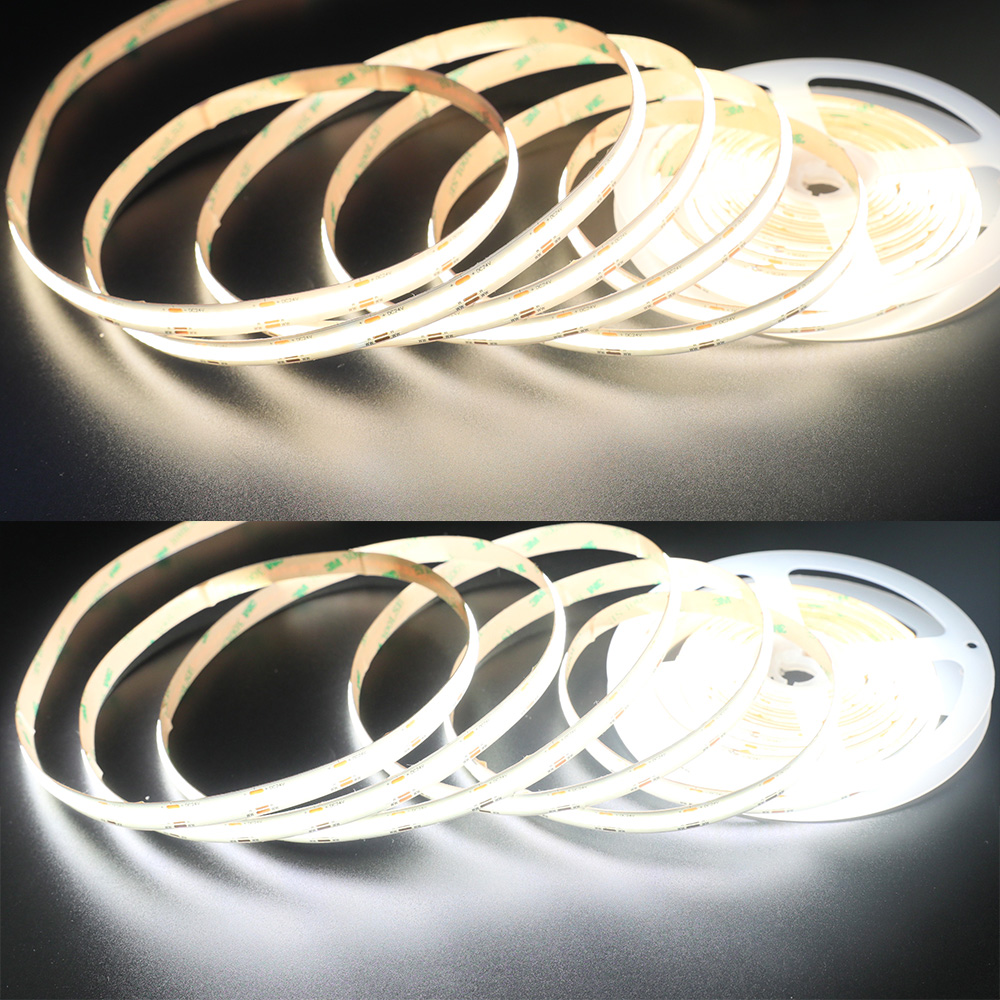 New DC12/24V Dual White Dimmable CCT FleXible COB LED Strip Light - High Density 576LEDs/m Warm White + Daylight White LED Lighting New DC12/24V Dual White Dimmable CCT FleXible COB LED Strip Light - High Density 576LEDs/m Warm White + Daylight White LED Lighting